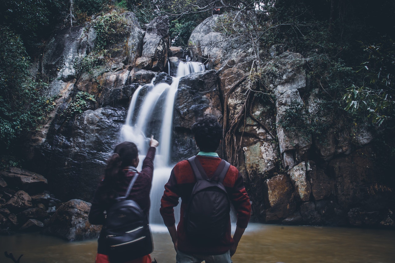 Hiking waterfall